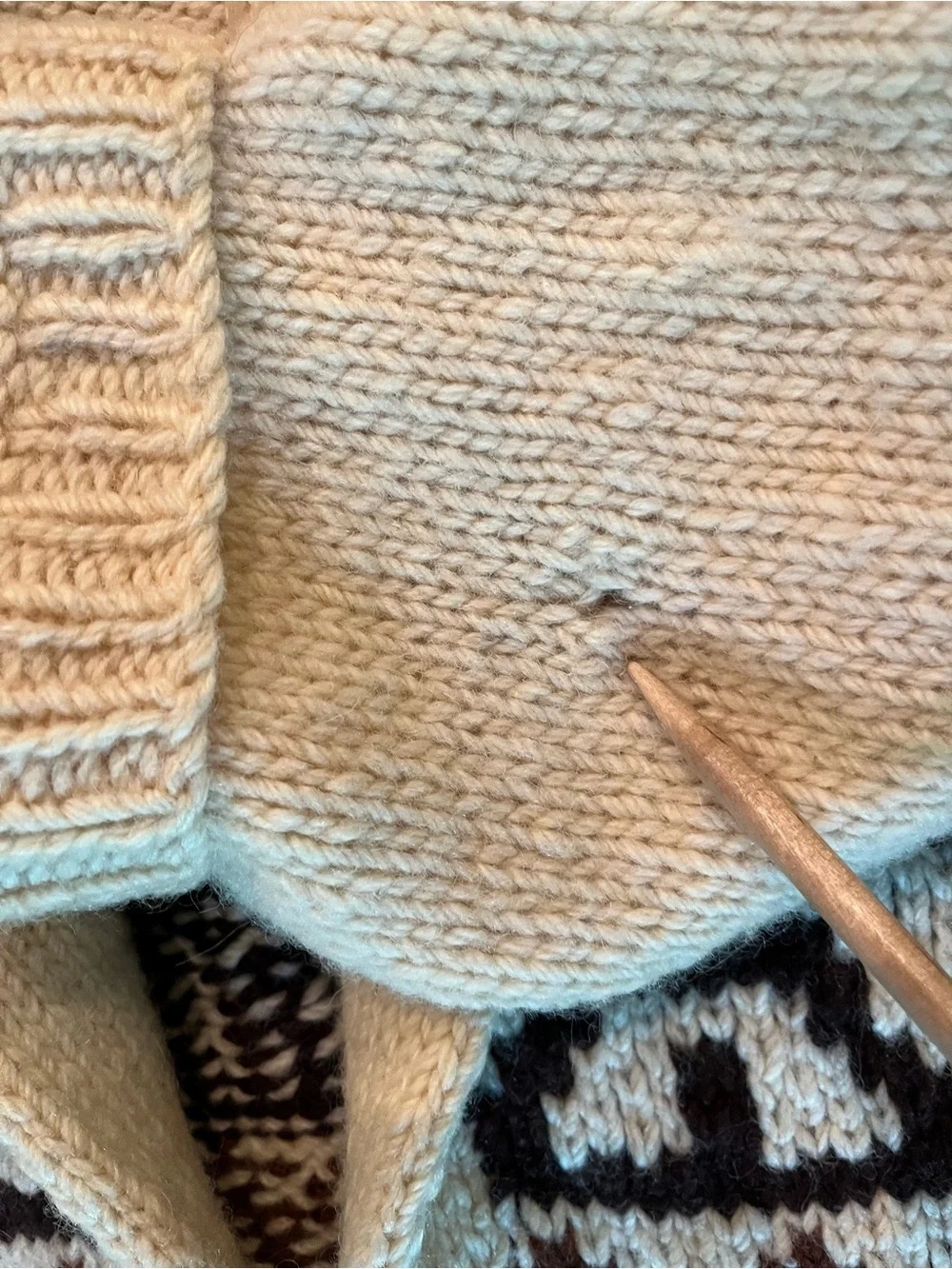 Vintage Hand Knit Wool Starsky/Cowichan-style Heavyweight Cardigan (no tags)